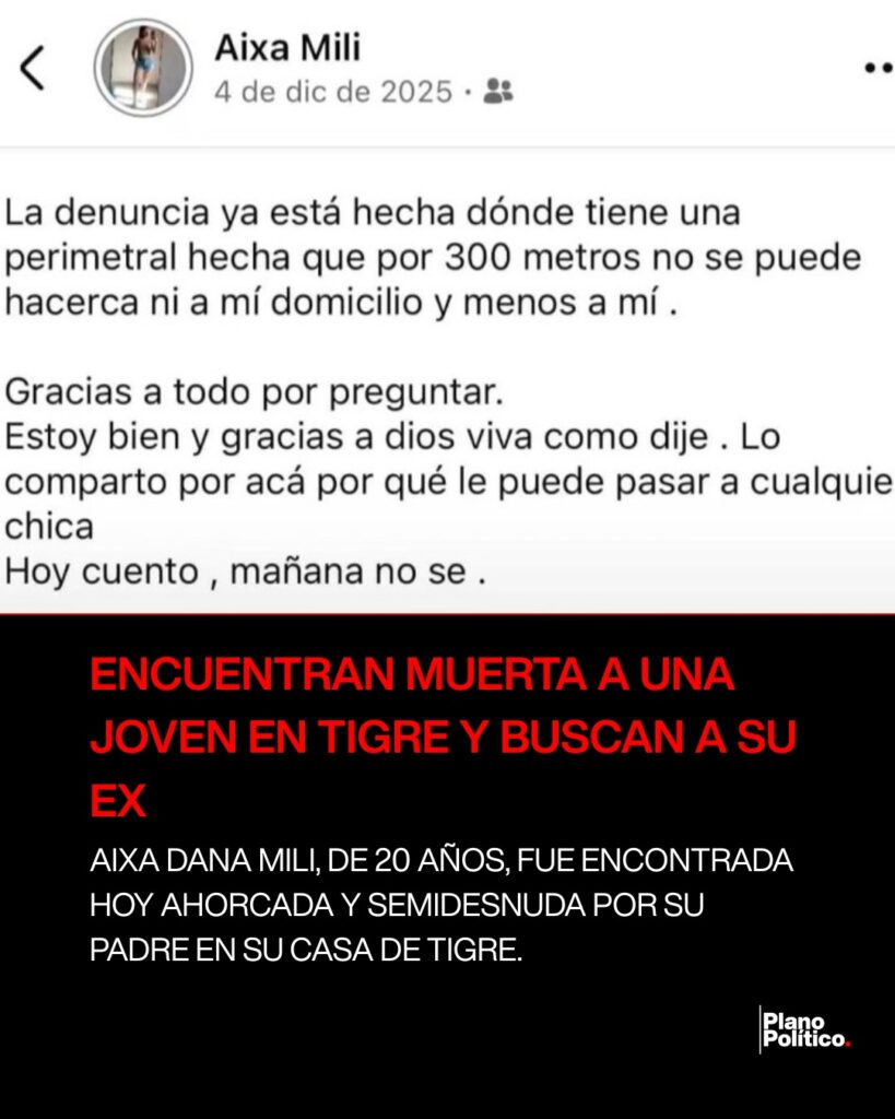Mujer joven advirtiendo sobre situación de violencia de género y restricción perimetral