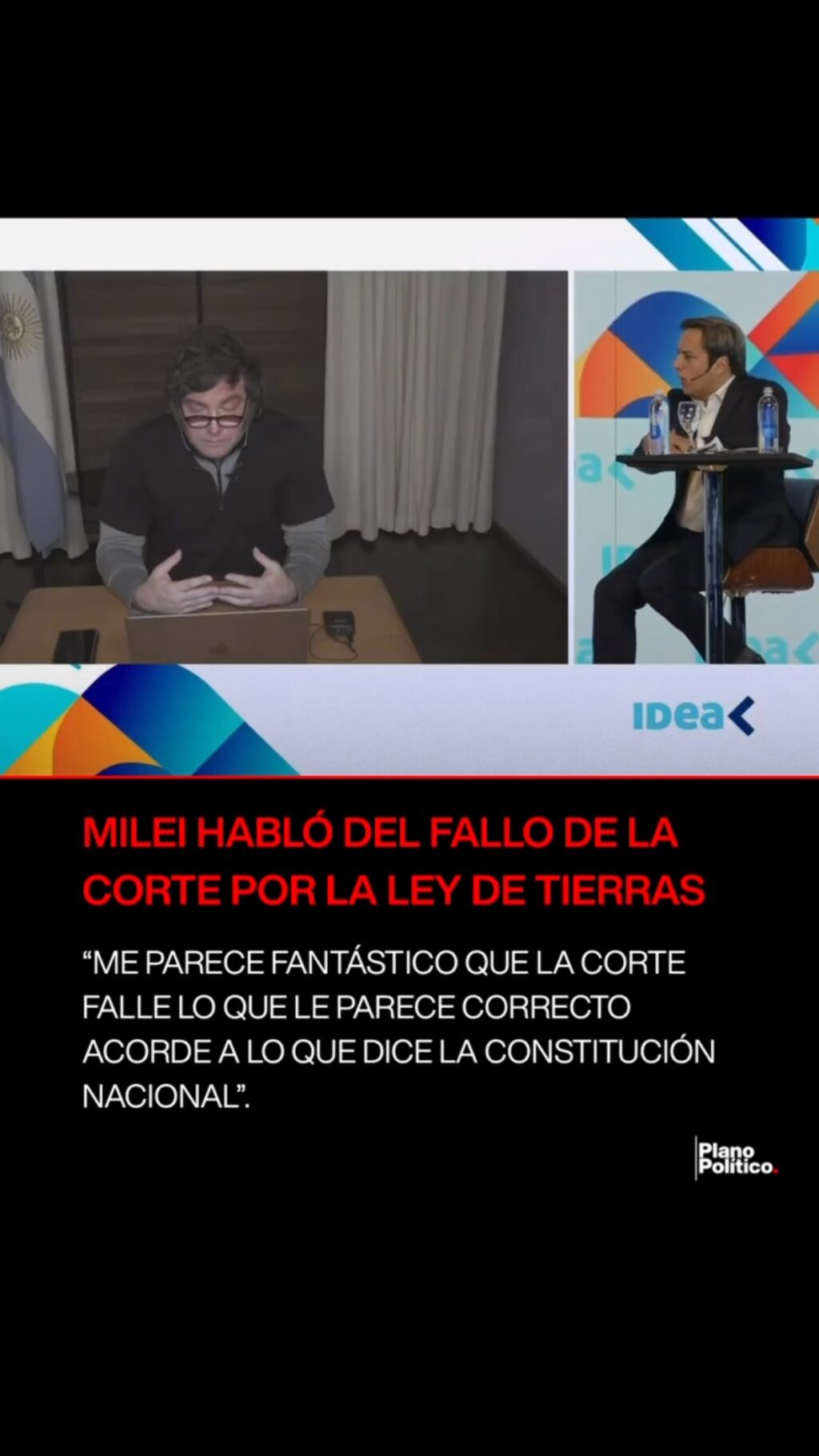 Javier Milei hablando en conferencia de prensa sobre fallo judicial