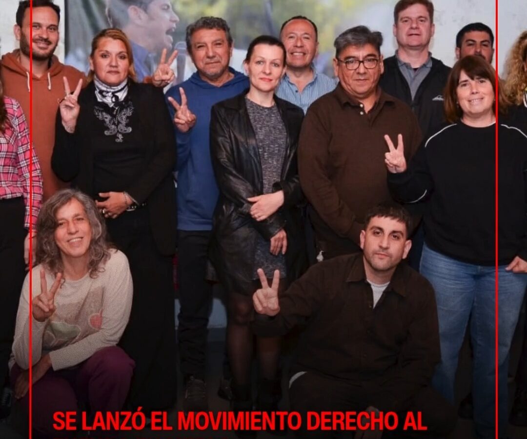 Dirigentes políticos del Movimiento Derecho al Futuro durante el acto de lanzamiento en Merlo