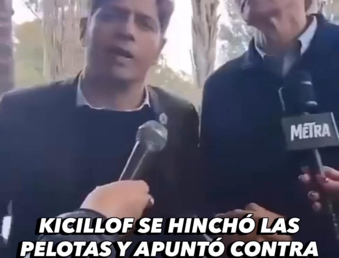 Axel Kicillof hablando con periodistas durante una recorrida oficial en Carlos Casares