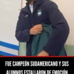 Un campeón de handball volvió a su escuela en Quilmes y emocionó a sus alumnos al mostrarles la medalla de oro