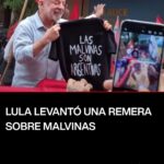 Lula exhibió una remera con la consigna sobre la soberanía argentina de las Malvinas