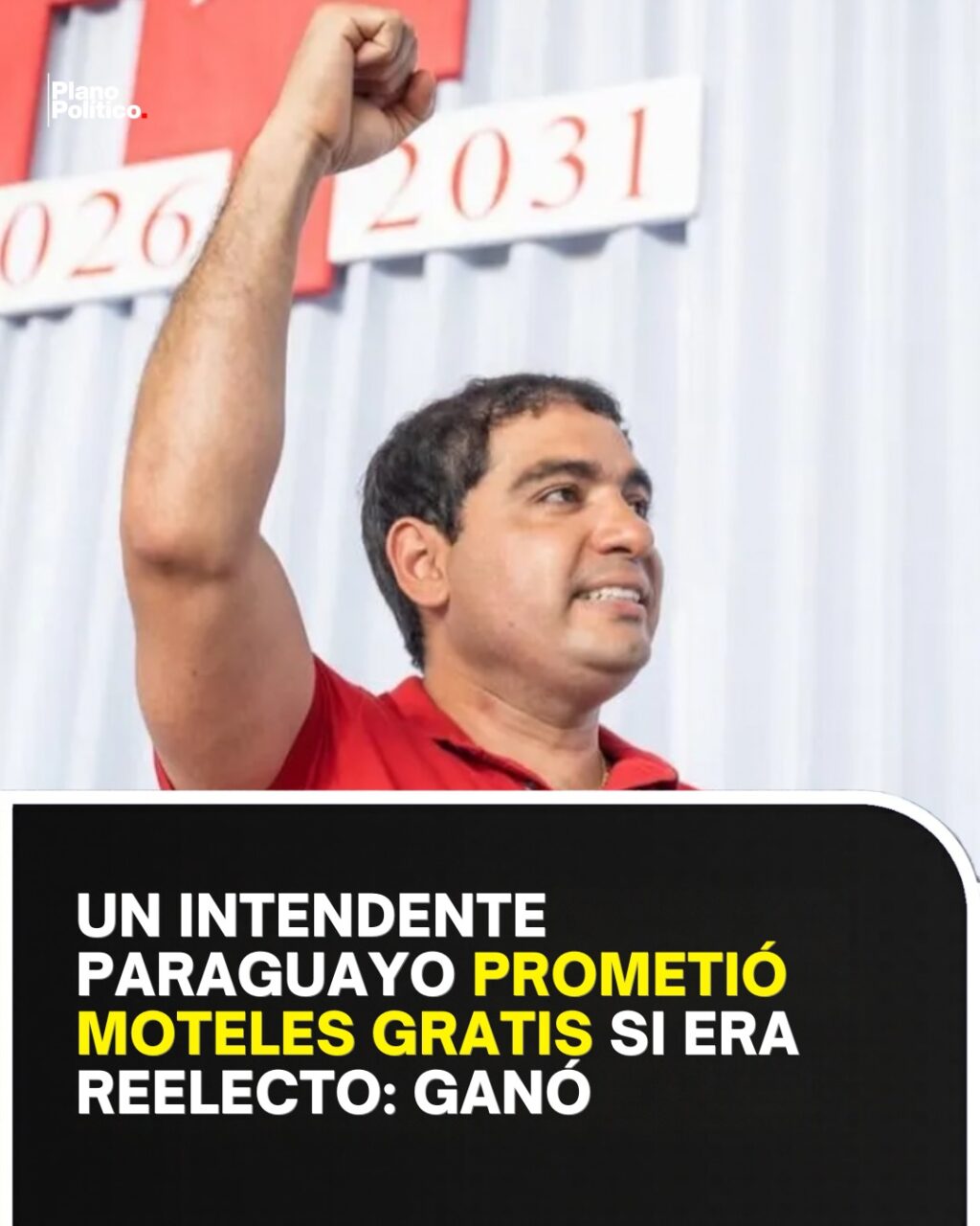 Horacio Fernández, intendente reelecto de Itauguá, Paraguay, en acto de campaña electoral