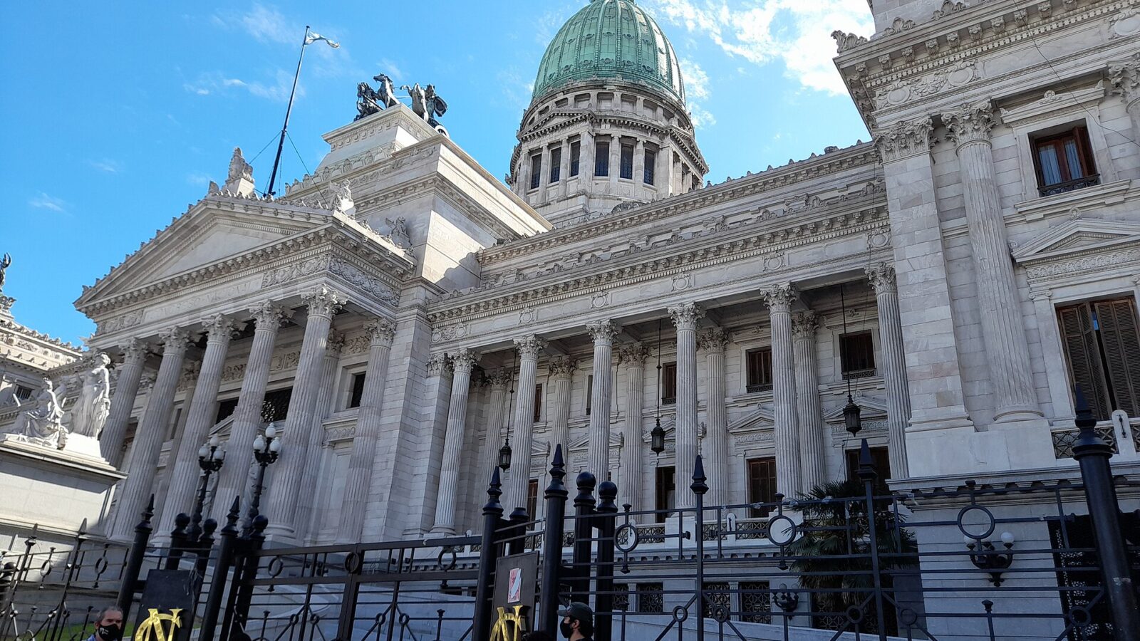 Fachada del Palacio del Congreso de la Nación Argentina, en Buenos Aires.