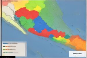 Mapa político de Brasil mostrando división electoral por estados