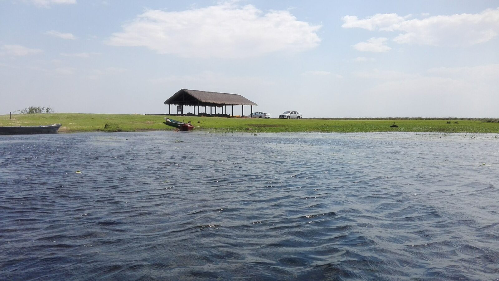 Paisaje de los Esteros del Iberá, en la provincia de Corrientes, con agua y vegetación bajo un cielo abierto
