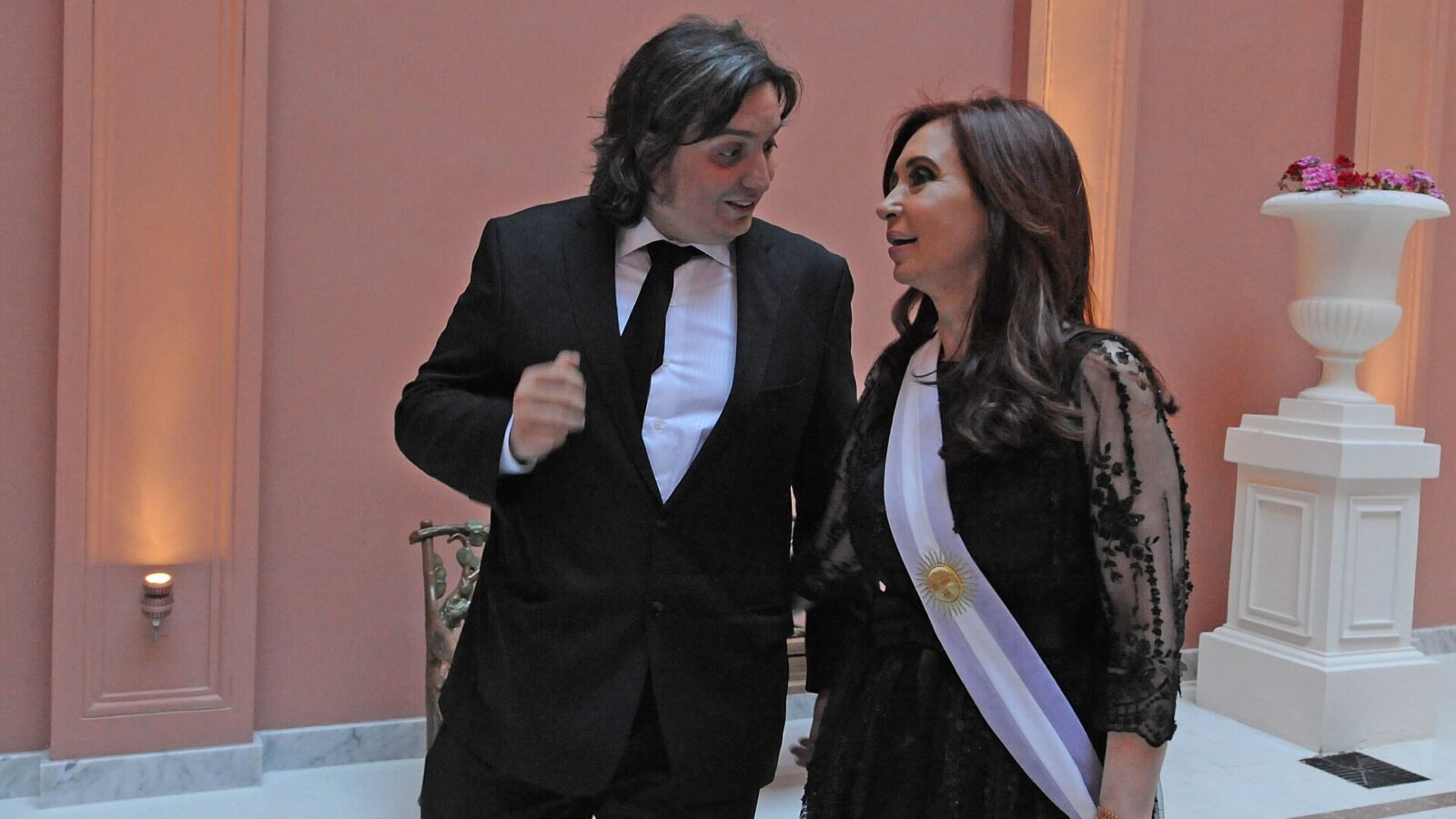 Cristina Fernández de Kirchner y Máximo Kirchner en la Casa Rosada