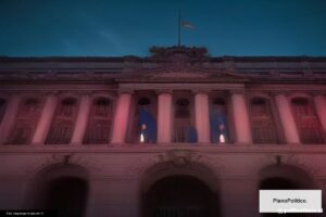 Javier Milei en Casa Rosada durante acto presidencial