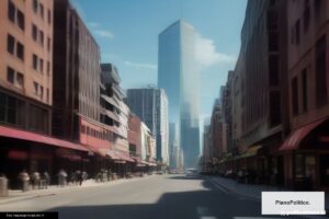 Vista del centro de la ciudad de Córdoba con edificios y actividad urbana
