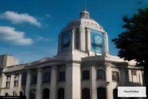 Congreso de la Nación Argentina con banderas nacionales